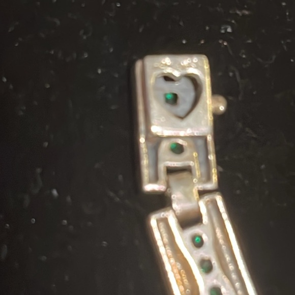 Chrome Diopside marcasite bracelet - Picture 3 of 9